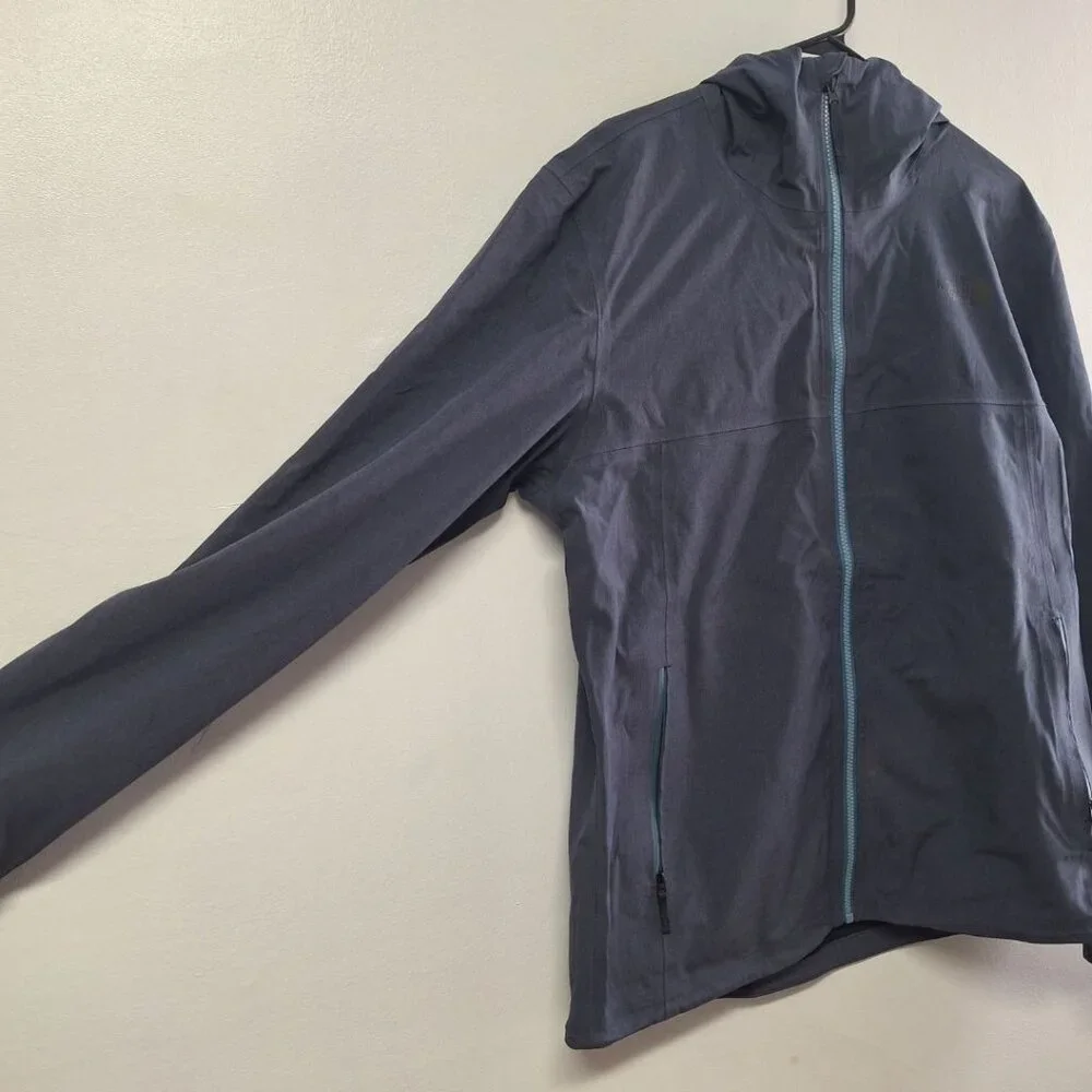 The North Face Jacket Mens Lightweight Zipper Pocket Hooded Size Large Blue Gray
